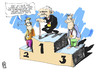 Cartoon: Olympische Spiele (small) by Kostas Koufogiorgos tagged richter,schiedsrichter,wettkampf,olympische,spiele,sieger,ehrung,sport,karikatur,kostas,koufogiorgos