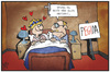 Cartoon: PEGIDA-Absage (small) by Kostas Koufogiorgos tagged karikatur,koufogiorgos,illustration,cartoon,pegida,demonstration,ehepaar,mann,frau,liebe,absage,sicherheit