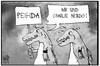 Cartoon: PEGIDA in Trauer (small) by Kostas Koufogiorgos tagged karikatur koufogiorgos illustration cartoon charlie hebdo pegida krokodil krokodilstränen demonstration populismus politik