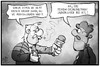 Cartoon: PEGIDA undercover (small) by Kostas Koufogiorgos tagged karikatur,koufogiorgos,illustration,cartoon,rtl,pegida,asylbewerber,flüchtling,reporter,undercover,medien,inkognito