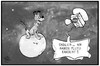 Cartoon: Pluto (small) by Kostas Koufogiorgos tagged karikatur,koufogiorgos,illustration,cartoon,pluto,planet,hund,raumschiff,nasa,new,horizons,weltall,raumfahrt,wissenschaft,forschung,reise