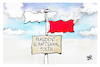 Cartoon: Polen ist gespalten (small) by Kostas Koufogiorgos tagged karikatur,koufogiorgos,fahne,flagge,gespalten,polen,wahl,eu