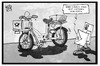 Cartoon: Post und Flixbus (small) by Kostas Koufogiorgos tagged karikatur,koufogiorgos,illustration,cartoon,post,postbus,fahrrad,briefträger,brief,passagier,flixbus,übernahme,konkurrent,fernbus,wirtschaft