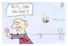 Cartoon: Putins Angst vor der Drohne (small) by Kostas Koufogiorgos tagged karikatur,koufogiorgos,putin,drohne,russland,biene,angst