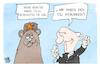 Cartoon: Putins Berater informieren (small) by Kostas Koufogiorgos tagged koufogiorgos,karikatur,putin,esc,berater,sieg,russland,bär