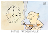 Cartoon: Putins Friedenswille (small) by Kostas Koufogiorgos tagged karikatur,koufogiorgos,putin,frieden,waffenruhe,russland,zeichen,peace