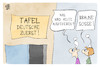 Cartoon: Rassismus bei der Tafel (small) by Kostas Koufogiorgos tagged karikatur,koufogiorgos,tafel,kahla,thüringen,rassismus,braun