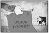 Cartoon: Reisewarnung Spanien (small) by Kostas Koufogiorgos tagged karikatur,koufogiorgos,illustration,cartoon,reisewarnung,spanien,covid,corona,pandemie,wasser,virus,torrero,stier,stierkampf
