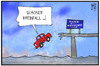Cartoon: Rheinfall (small) by Kostas Koufogiorgos tagged karikatur,koufogiorgos,illustration,cartoon,rhein,brücke,reinfall,rheinfall,auto,schaden,infrastruktur,sturz,wiesbaden,mainz,verkehr