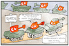 Cartoon: Rüstungsstau (small) by Kostas Koufogiorgos tagged karikatur,koufogiorgos,illustration,cartoon,syrien,tuerkei,panzer,leopard,stau,waffen,rüstung