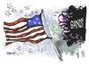Cartoon: Sandy (small) by Kostas Koufogiorgos tagged sandy,flagge,stars,stripes,usa,sturm,hurrikan,klima,wetter,karikatur,kostas,koufogiorgos