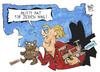Cartoon: Schavan im Vatikan (small) by Kostas Koufogiorgos tagged illustration,karikatur,cartoon,koufogiorgos,schavan,vatikan,botschafterin,teddy,geschenk,pofalla,bahn,eisenbahn,politik,merkel,mutti