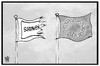 Cartoon: Schengener Abkommen (small) by Kostas Koufogiorgos tagged karikatur,koufogiorgos,illustration,cartoon,eu,europa,fahne,flagge,halbmast,grenzkontrollen,flüchtlingskrise,grenze