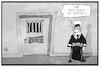 Cartoon: Schlecker-Urteil (small) by Kostas Koufogiorgos tagged karikatur,koufogiorgos,illustration,cartoon,schlecker,drogeriekoenig,filiale,haft,gefaengnis,wirtschaft,insolvenz,pleite,urteil,justiz,zelle