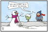 Cartoon: Schnee im April (small) by Kostas Koufogiorgos tagged karikatur,koufogiorgos,illustration,cartoon,april,wetter,schnee,kälte,schneemann,ski,urlauib,mai,klima