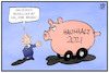Cartoon: Schulden-Haushalt (small) by Kostas Koufogiorgos tagged karikatur,koufogiorgos,illustration,cartoon,haushalt,schulden,schuldenbremse,gas,sparschwein,etat,2021,scholz