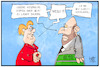 Cartoon: Schulz und Merkel (small) by Kostas Koufogiorgos tagged karikatur,koufogiorgos,illustration,cartoon,schulz,merkel,spd,union,wahl,vorsitzender,gespräch,verhandlung