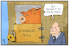 Cartoon: Sparhaushalt (small) by Kostas Koufogiorgos tagged karikatur,koufogiorgos,illustration,cartoon,haushalt,stall,sparschwein,scholz,bundeshaushalt,geld,politik