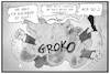 Cartoon: Streit um die Grundrente (small) by Kostas Koufogiorgos tagged karikatur,koufogiorgos,illustration,cartoon,grundrente,maut,groko,regierung,koalition,streit,cdu,spd