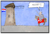 Cartoon: Sultan Quijote (small) by Kostas Koufogiorgos tagged karikatur,koufogogiorgos,illustration,cartoon,erdogan,don,quijote,windmühle,niederlande,tuerkei,kampf,wahlkampf,sultan