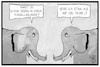 Cartoon: Trump-eltier (small) by Kostas Koufogiorgos tagged karikatur koufogiorgos illustration cartoon trump elefant trampeltier porzellanladen diplomatie usa präsident