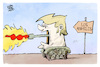Cartoon: Trump-Panzer (small) by Kostas Koufogiorgos tagged karikatur,koufogiorgos,trump,panzer,los,angeles,ausschreitungen,nationalgarde,feuer