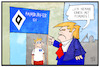 Cartoon: Trump und die Hamburger (small) by Kostas Koufogiorgos tagged karikatur,koufogiorgos,illustration,cartoon,hamburger,sv,fussball,verein,trump,imbiss,fastfood,missverständnis,sprache,g20,sport,essen,burger