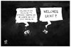 Cartoon: TTIP-Einsicht (small) by Kostas Koufogiorgos tagged karikaturen,koufogiorgos,illustration,cartoon,ttip,einsicht,abgeordnete,licht,dunkel,abkommen,usa,eu,europa,wirtschaft