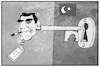 Cartoon: Türöffner Schröder (small) by Kostas Koufogiorgos tagged karikatur,koufogiorgos,illustration,cartoon,schroeder,schluessel,steudtner,erdogan,tuerkei,haft,entlassung,tueroeffner