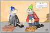 Cartoon: Ungeimpfte (small) by Kostas Koufogiorgos tagged karikatur,koufogiorgos,illustration,cartoon,ungeimpft,pandemie,geld,bettler,nachteil