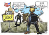 Cartoon: US-Waffenlobby (small) by Kostas Koufogiorgos tagged usa,schule,jugend,schüler,waffen,lobby,cowboy,wildwest,amok,schutz,karikatur,kostas,koufogiorgos