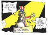 Cartoon: US-Wahl (small) by Kostas Koufogiorgos tagged usa,wahl,präsident,obama,romney,uncle,sam,show,oscar,karikatur,kostas,koufogiorgos