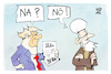 Cartoon: USA-Iran (small) by Kostas Koufogiorgos tagged karikatur,koufogiorgos,iran,deal,usa,na,nö,ja,nein