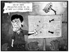 Cartoon: USA gegen Deutschland (small) by Kostas Koufogiorgos tagged karikatur,koufogiorgos,illustration,cartoon,deutschland,usa,fussball,wm,spiel,system,strategie,nsa,überwachung,spionage,löw,trainer,coach,sport,taktik