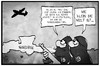 Cartoon: Von der Leyen im Irak (small) by Kostas Koufogiorgos tagged karikatur,illustration,cartoon,koufogiorgos,leyen,familienministerin,nordirak,irak,is,islamischer,staat,terrorismus,djihadist,kämpfer,deutschland,kindheit,politik