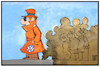 Cartoon: VW-Detektive (small) by Kostas Koufogiorgos tagged karikatur,koufogiorgos,illustration,cartoon,vw,volkswagen,detektiv,zulieferer,dieselgate,abgas,skandal