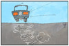 Cartoon: VW (small) by Kostas Koufogiorgos tagged karikatur,koufogiorgos,illustration,cartoon,vw,volkswagen,tierschutz,verbraucherschutz,auto,dieselgate,abgas,abgaskandal,umwelt,wirtschaft