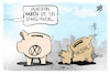 Cartoon: VW muss haushalten (small) by Kostas Koufogiorgos tagged karikatur,koufogiorgos,vw,haushalt,sparschwein