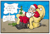Cartoon: Weihnachtsboykott (small) by Kostas Koufogiorgos tagged karikatur,koufogiorgos,illustration,cartoon,weihnachtsmann,alkoholiker,launisch,feier,fest,boykott