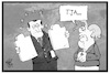 Cartoon: Wenig Inhalt von Macron (small) by Kostas Koufogiorgos tagged karikatur,koufogiorgos,illustration,cartoon,merkel,macron,eu,europa,moses,inhalt,gebote,präsident,kanzlerin,vision,tafeln