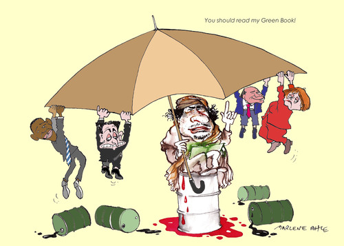 Cartoon: Gaddafis umbrella (medium) by Marlene Pohle tagged libya