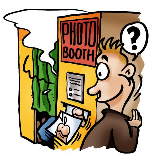 Cartoon: Photo booth (medium) by illustrator tagged photo,stand,booth,machine,hokje,picture,kinky,jerk,masterbation,illustration,joke,cartoon,comic