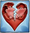 Cartoon: brokenheart (small) by illustrator tagged broken,heart,fight,split,up,argument,angry,comic,character,cartoon,illustrator,welleman,