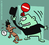 Cartoon: Discrimination (small) by illustrator tagged discrimination black guy bouncer door entry entrance holding back exclusion ethnic double standards