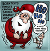 Cartoon: Scientits cracked Santas vocabul (small) by illustrator tagged xmas,christmas,festive,season,holiday,santa,claus,cartoon,language,talk,hohoho,scientists,problem,cracked,satire,card,peter,welleman,illustrator