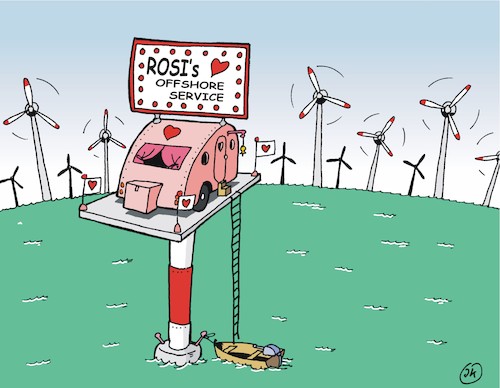 Cartoon: Offshore service (medium) by JotKa tagged erneuerbare,energien,windkraft,offshore,service,betreuung,technik,energiewende,erotik,erneuerbare,energien,windkraft,offshore,service,betreuung,technik,energiewende,sex,erotik