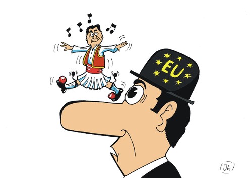 Cartoon: Sirtaki (medium) by JotKa tagged griechenland,griechenlandkrise,euro,drachme,iwf,ezb,politik,schulden,rettungsschirm,grexit,reformen,instutionen,banken,gläubiger,bürgschaften,paris,athen,berlin,merkel,varoufakis,tsipras,referendum,ela,efse,fsm,hilfspaket,schuldenschnitt,griechenland,griechenlandkrise,euro,drachme,iwf,ezb,politik,schulden,rettungsschirm,grexit,reformen,instutionen,banken,gläubiger,bürgschaften,paris,athen,berlin,merkel,varoufakis,tsipras,referendum,ela,efse,fsm,hilfspaket,schuldenschnitt