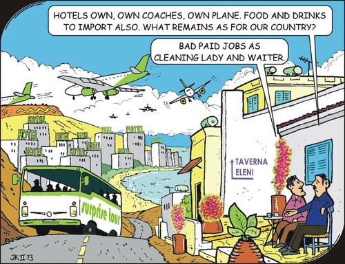 Cartoon: Mass tourism (medium) by JotKa tagged travelling,holidays,drinks,foods,transportation,airlines,poverty,weath,cause,social,countries,foreign,people,and,land,business,local,groups,tourism,touroperators,skimming,workplace,workplace,skimming,touroperators,tourism,groups,local,business,people,foreign,countries,social,cause,wealth,poverty,airlines,transportation,foods,drinks,holidays,travelling
