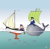 Cartoon: Begegnungen (small) by JotKa tagged schiff,boot,segelboot,wal,walfisch,wassersport,meer,ozean,segelsport