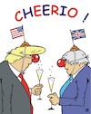 Cartoon: Cheerio! (small) by JotKa tagged boris johnson donald trump brexit usa england brüssel eu austritt clowns wirtschaft party feier